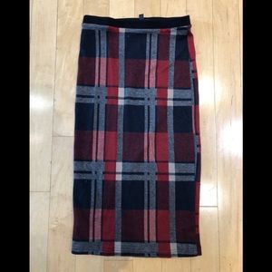 Plaid pencil skirt by top shop